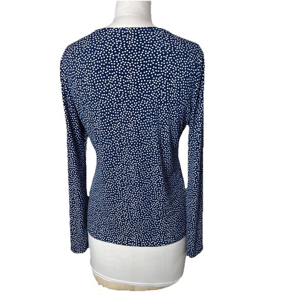 Tahari Long Sleeve Blue And White Polka For Close Women’s Size Small - Picture 4 of 12